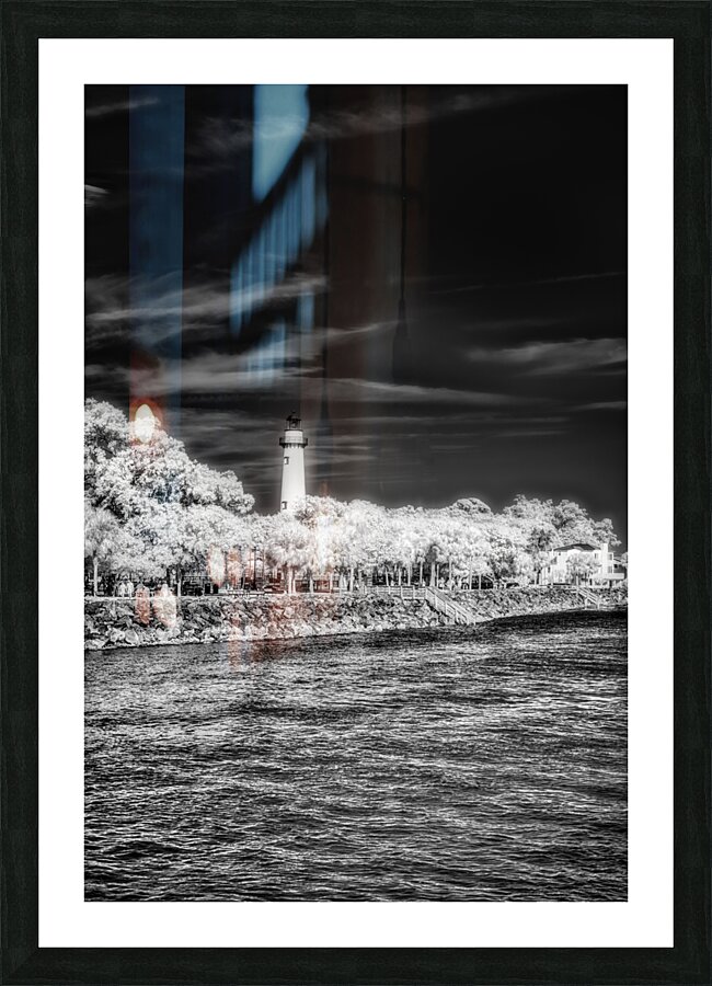 Whispers of Light: Lighthouse Glow Picture Frame print