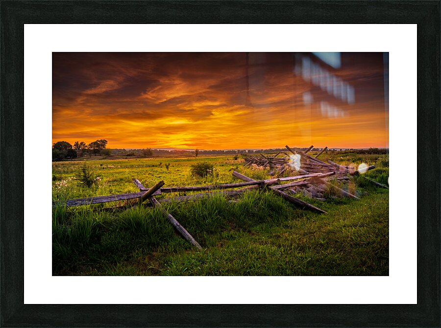 Fenceline Sunset Picture Frame print