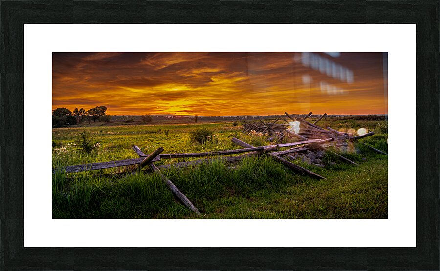Fenceline Sunset Picture Frame print
