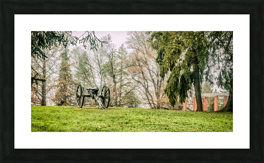 Guardian of History: Cannon in Gettysburg Cemetery Picture Frame print