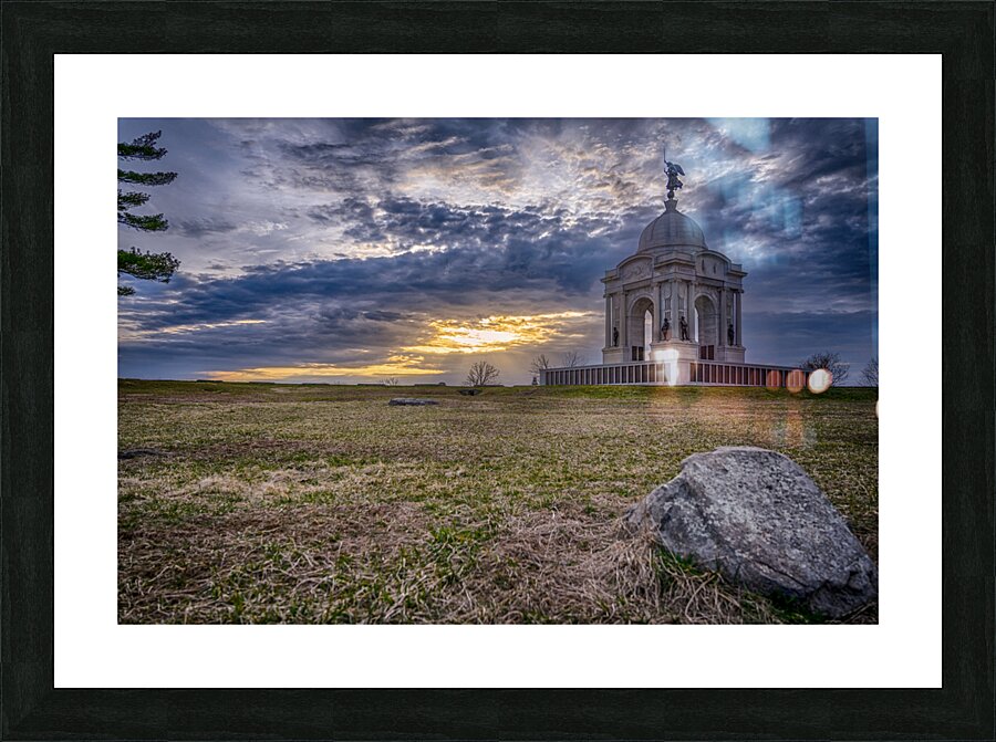 Monumental Grace: Pennsylvania Sunset in Gettysburg Picture Frame print