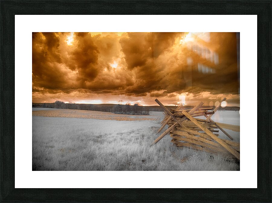 Stormy Fence Picture Frame print