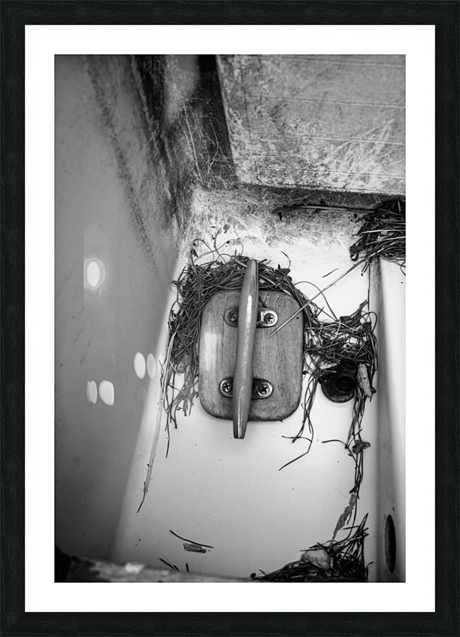 Monochrome Marine: Exploring Boat Details Picture Frame print
