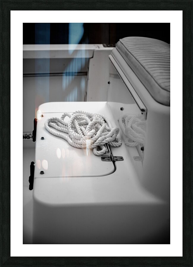 Black & White Boating: Waiting for Work Picture Frame print