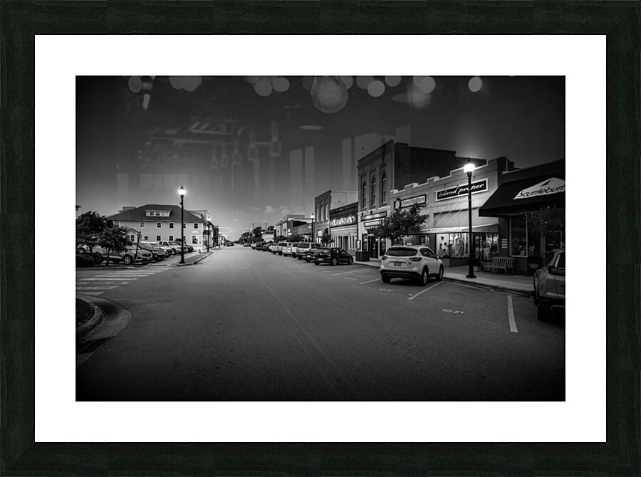 Exploring Beauforts Main Street: A Timeless Evening Stroll with My Wife Picture Frame print