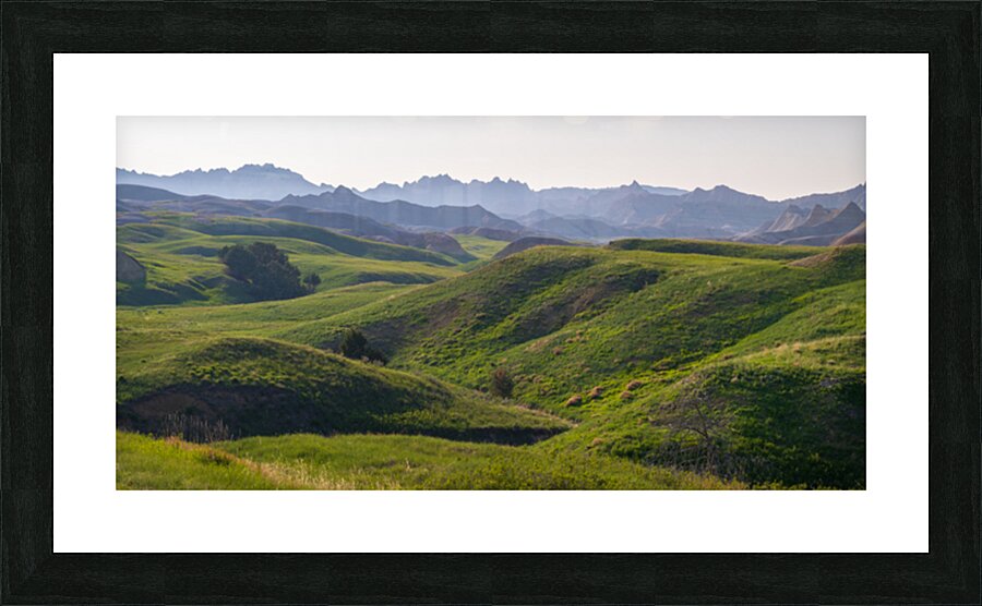 Verdant Horizons: Exploring the Green Badlands Picture Frame print