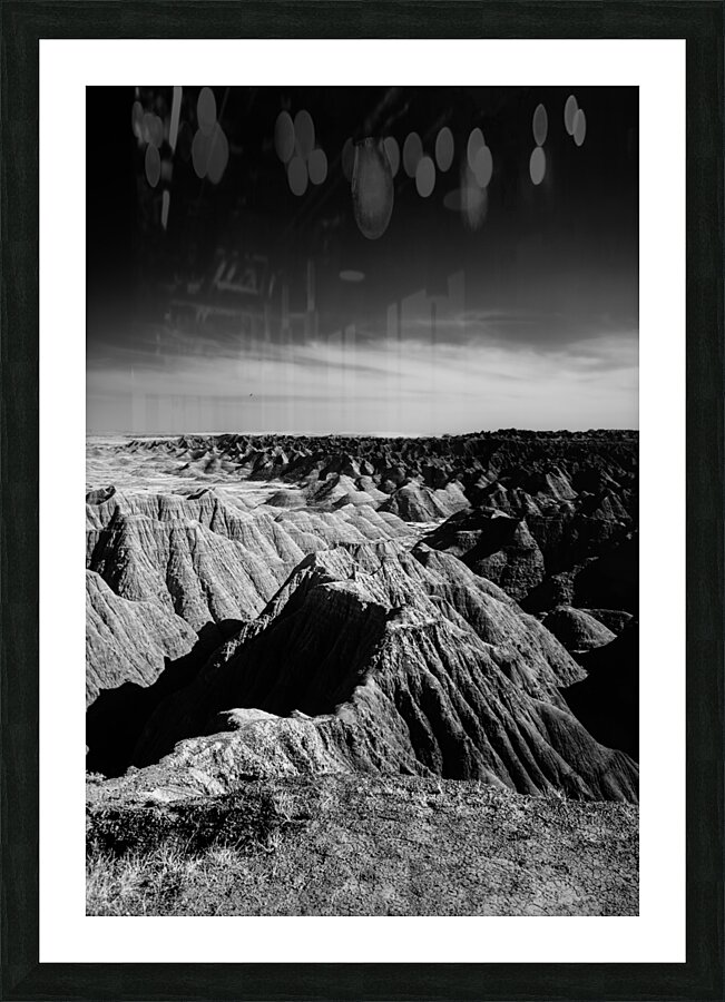 Ethereal Dance: Badlands Infinite Horizons in Infrared Picture Frame print