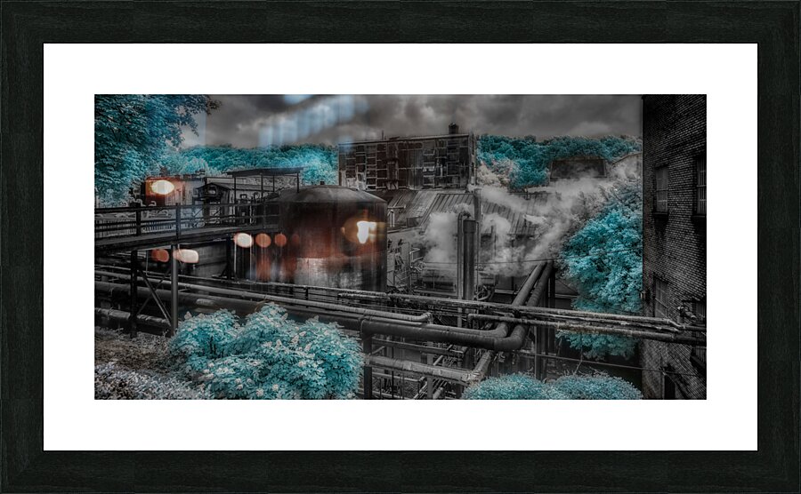 Blue Hues and Bourbon: The Serene Charm of Jack Daniels Blue Factory Picture Frame print