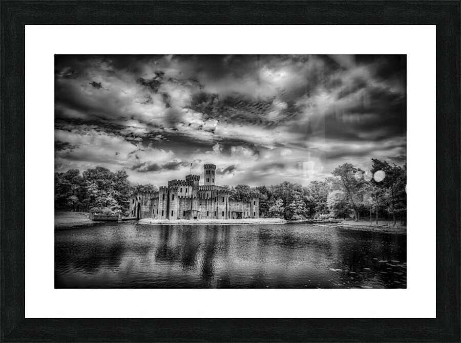 Silhouette of Time: Newmans Castle in Moody Monochrome Infrared Picture Frame print