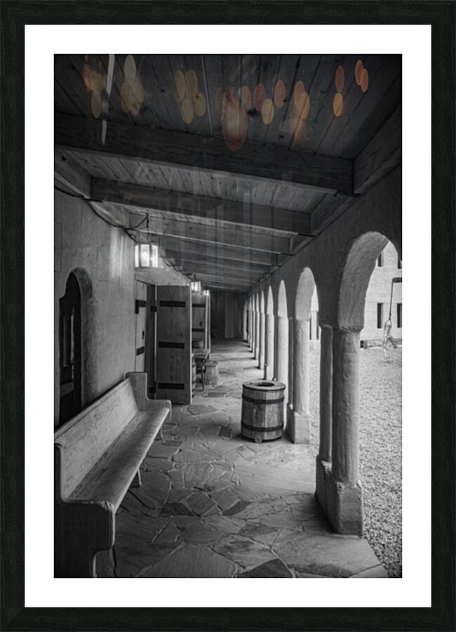 Tranquil Reverie: A Castle Benchs Perspective Picture Frame print