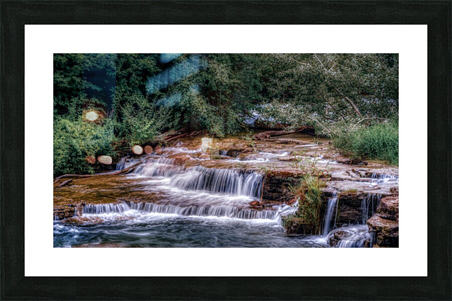 Tranquil Cascades: A Quaint Ducks Tale Upstream from Niagara Falls Picture Frame print