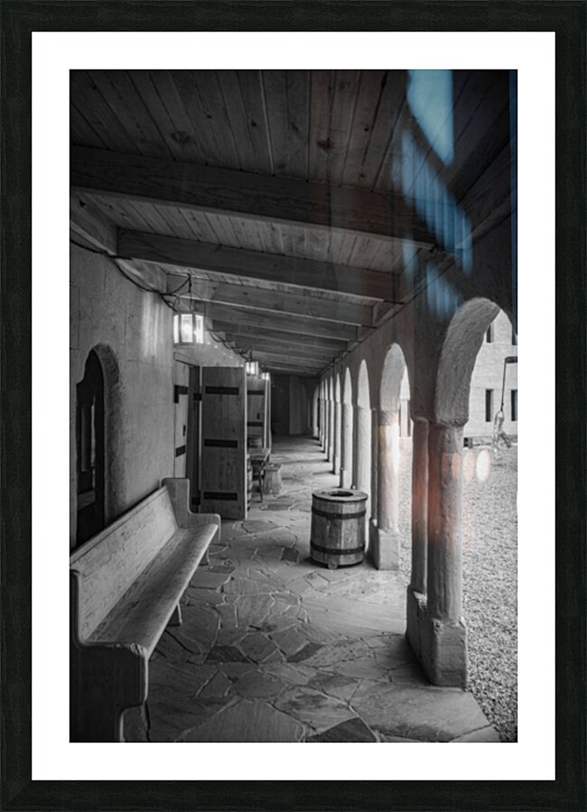 Tranquil Reverie: A Castle Benchs Perspective Picture Frame print