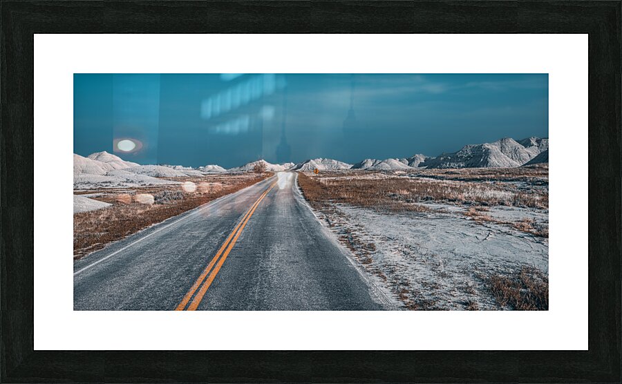 Exploring the Badlands: An Full Spectrum Windy Road Ahead Picture Frame print