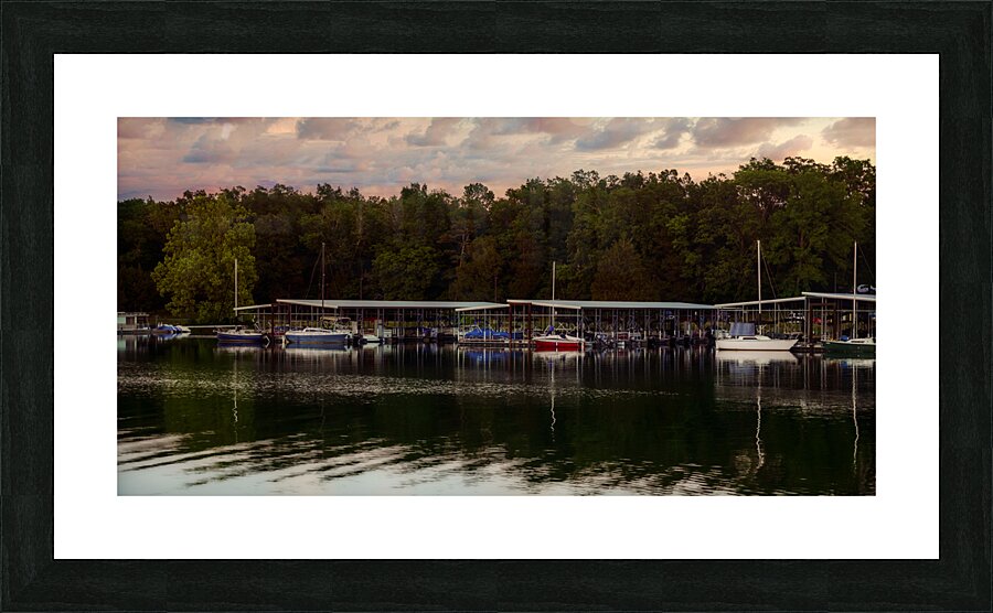 Lake Boat Dock Impression et Cadre photo