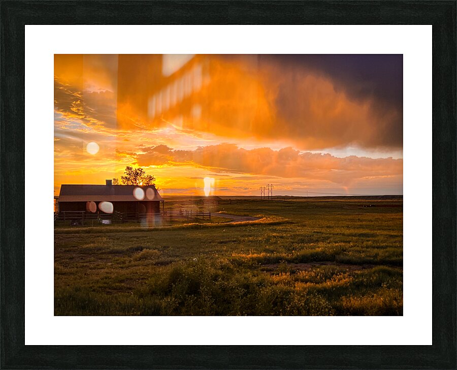 Montanas Fiery Farewell Picture Frame print