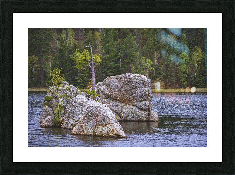 Exploring Sylvan Lake: Discovering A Rock Island Picture Frame print