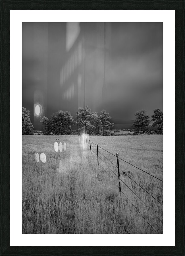 Montana Fenceline Storm Picture Frame print