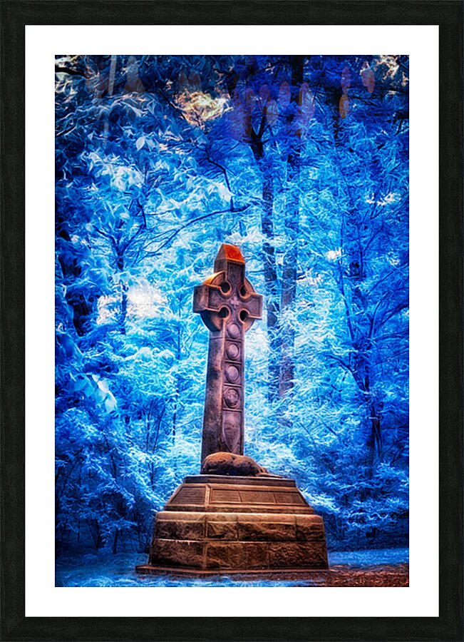 Enchanted Woods: Exploring the Mystical Blue Celtic Cross Picture Frame print