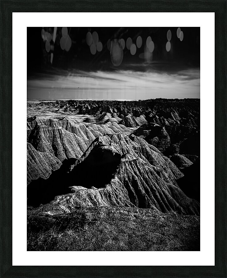 Shadows of the Earth: A Shadowy Ethereal Dance in the Badlands Picture Frame print