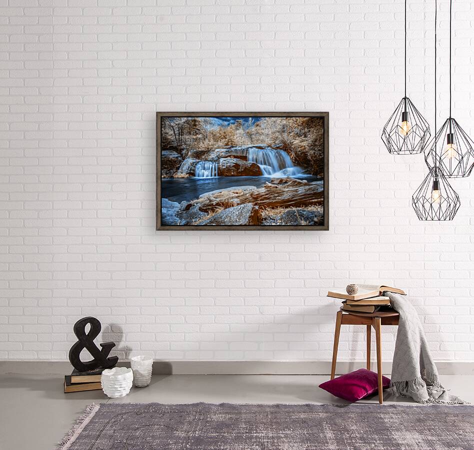 Sapphire Dreams: A Tranquil Waterfall Journey Reproduction