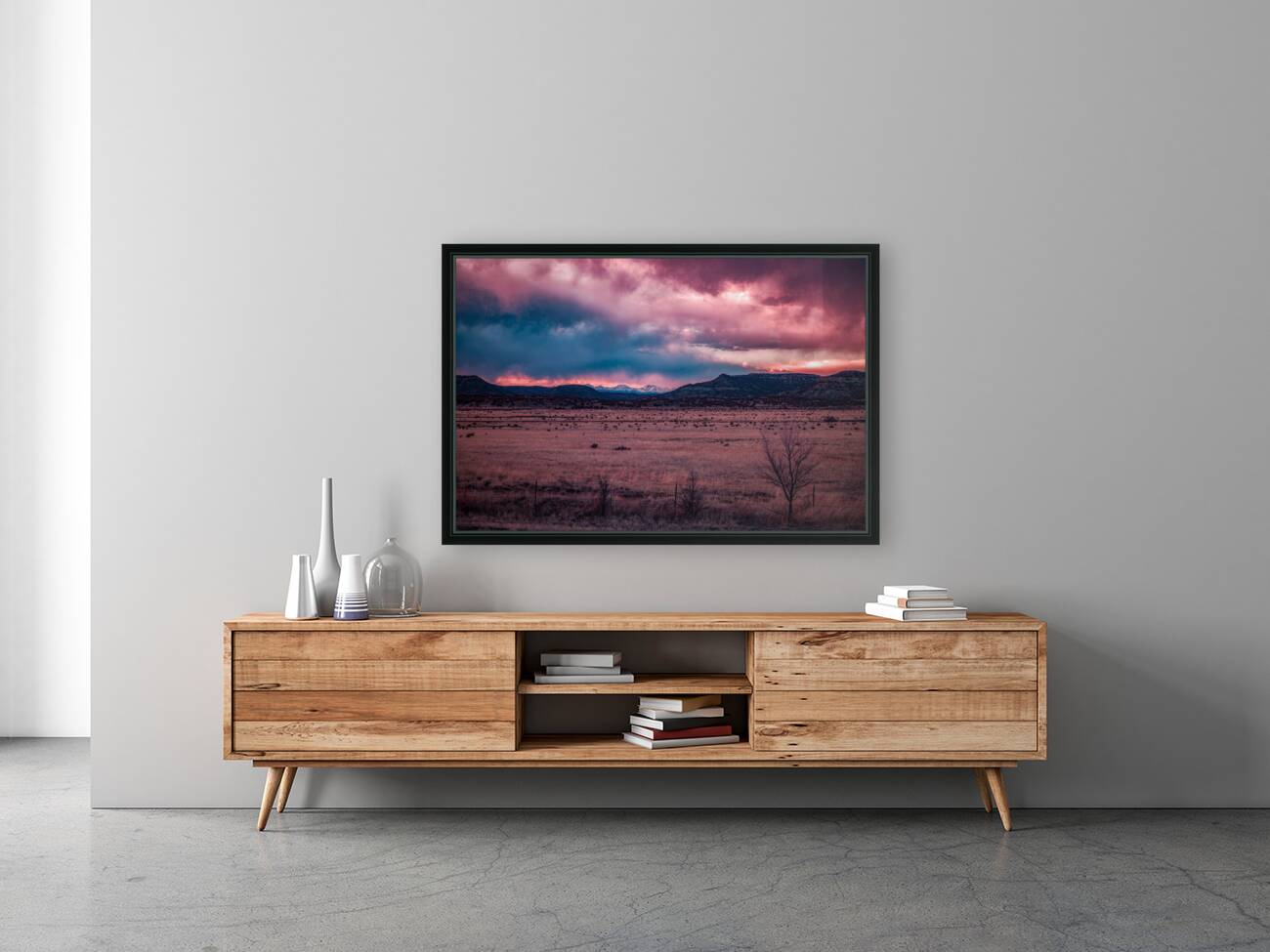 Solitary Harmony Under a Painted Sky Reproduction