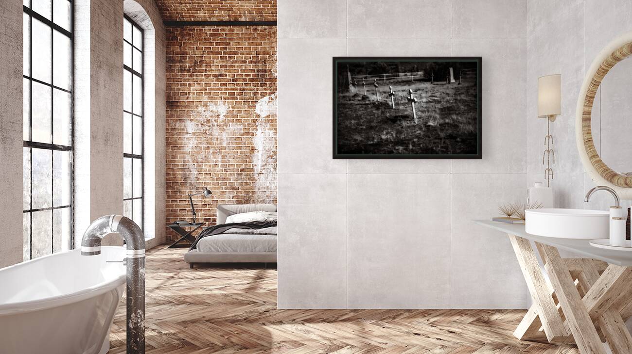 Stillness Among White Crosses Reproduction