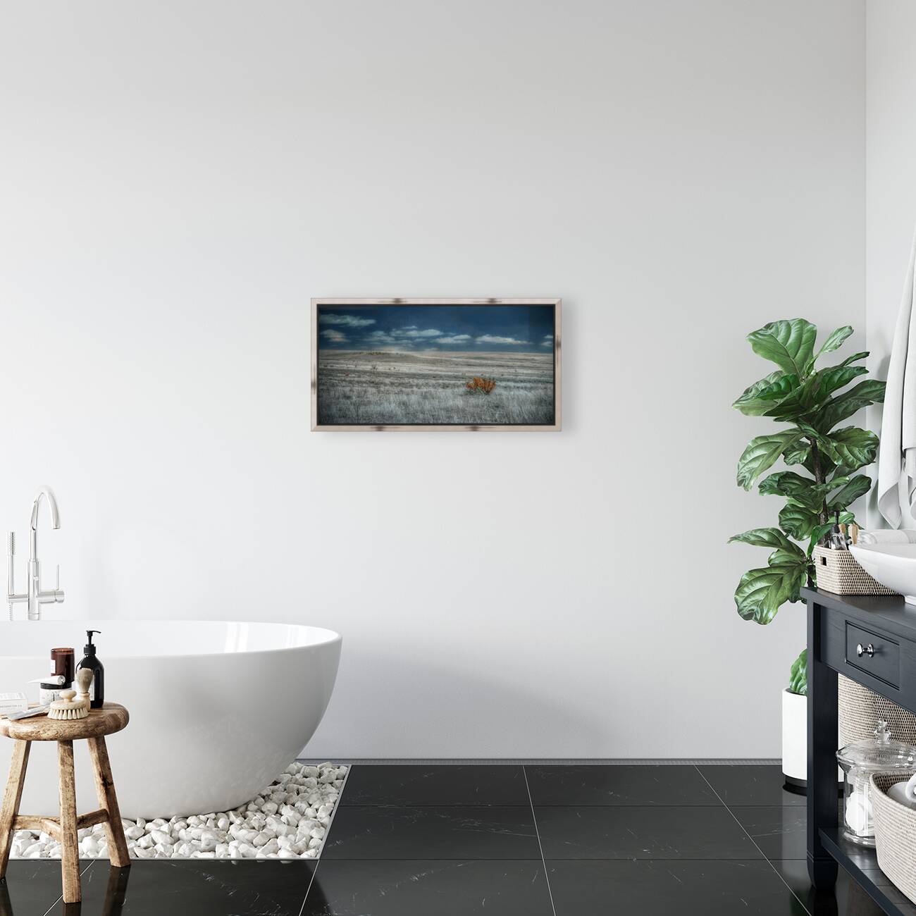 Solitary Flame Under Azure Canopy Reproduction