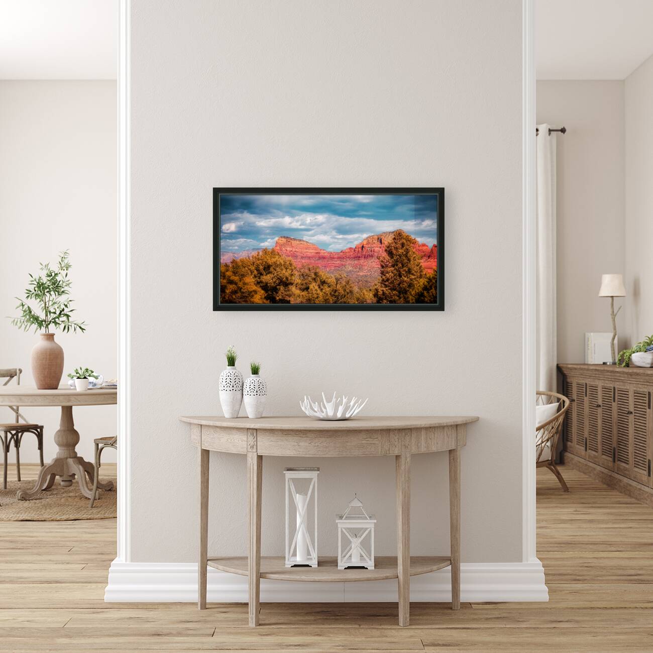 Crimson Landscapes Under Spirited Skies  Reproduction