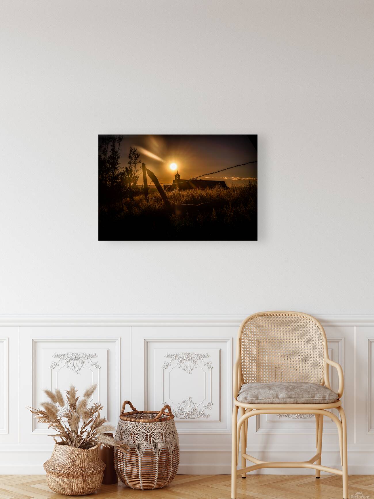 Sun Kissed Harmony Along Rustic Lines Reproduction
