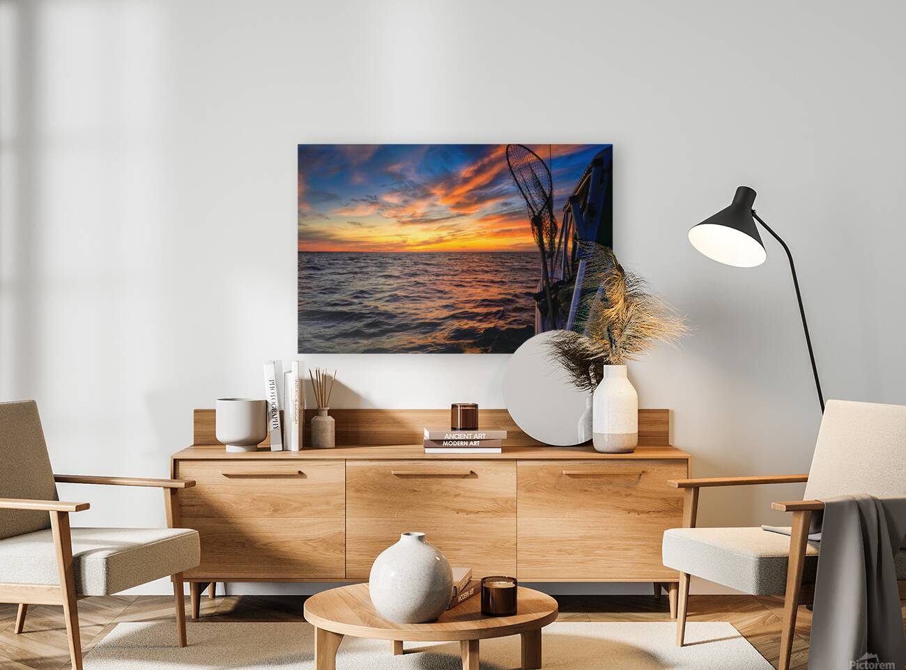 Sailing into Octobers Glow: A Maritime Adventure on the Waves Reproduction