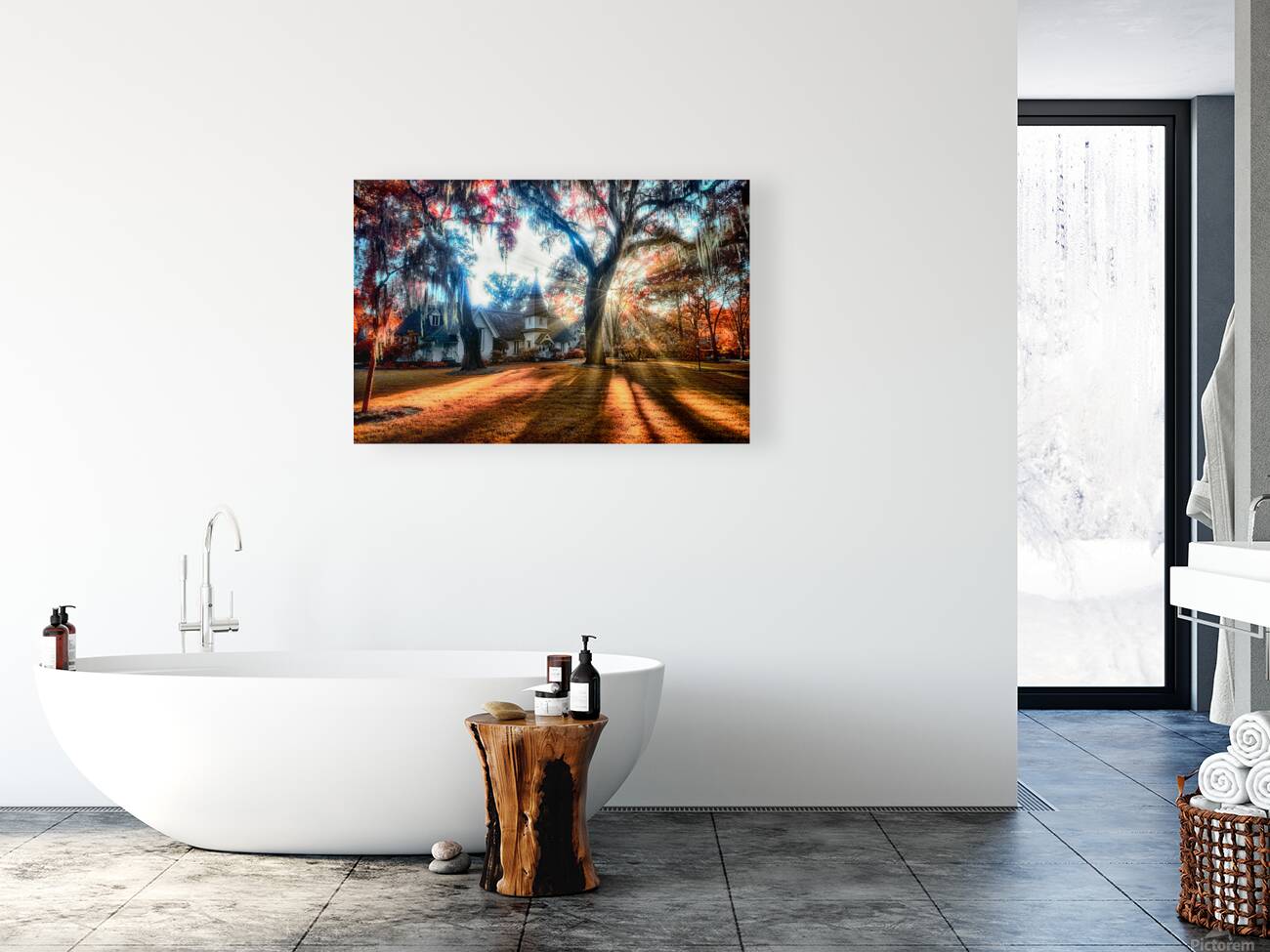 Spiritual Splendor: A Churchyard Sunset on Saint Simons Island Reproduction