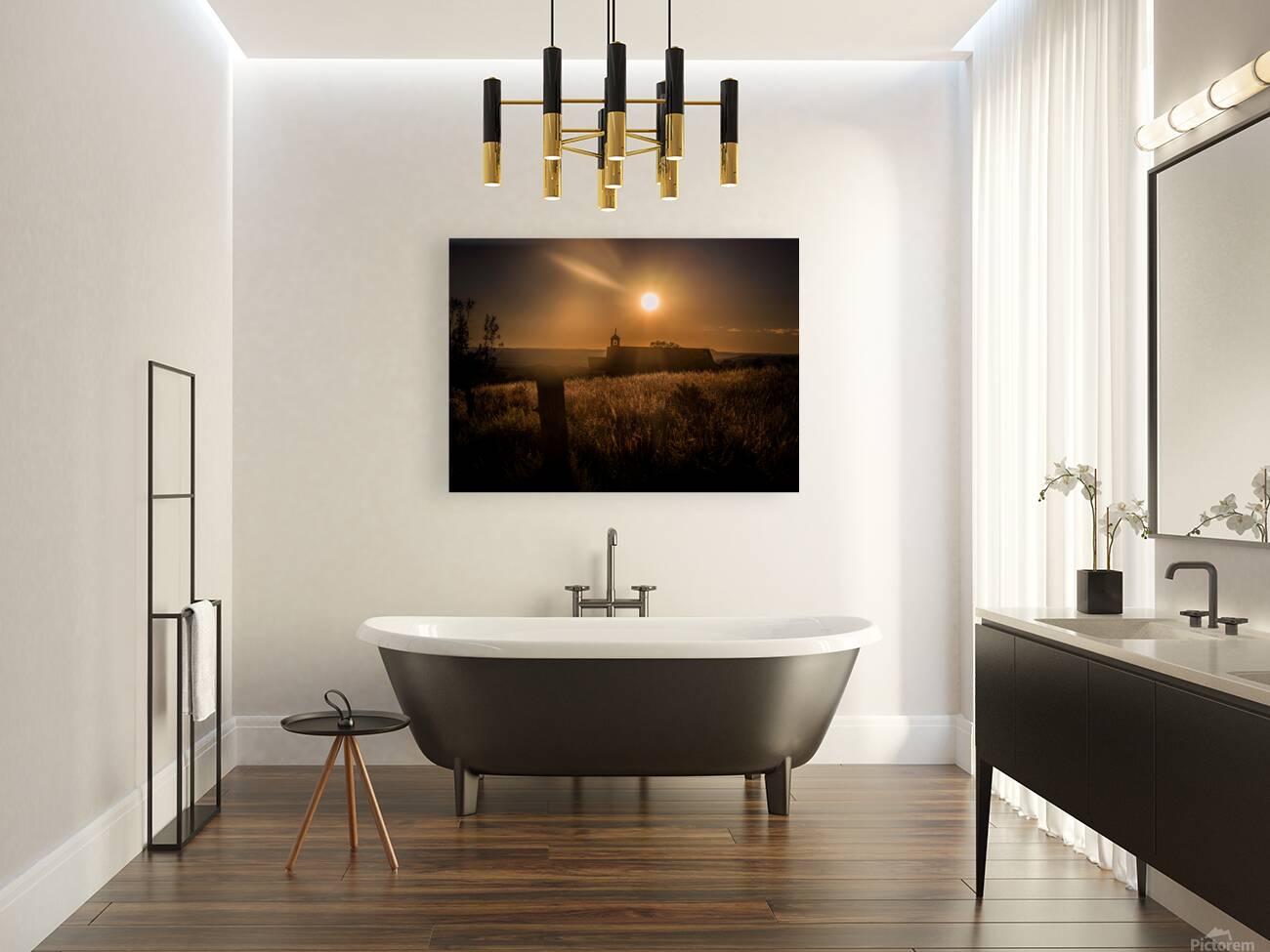 Silhouette in Sunlit Harmony Reproduction