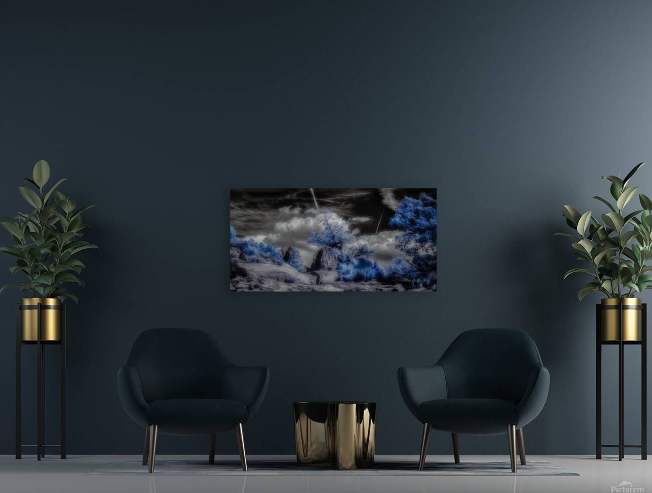 Desert Mosaic in Vivid Blues Reproduction