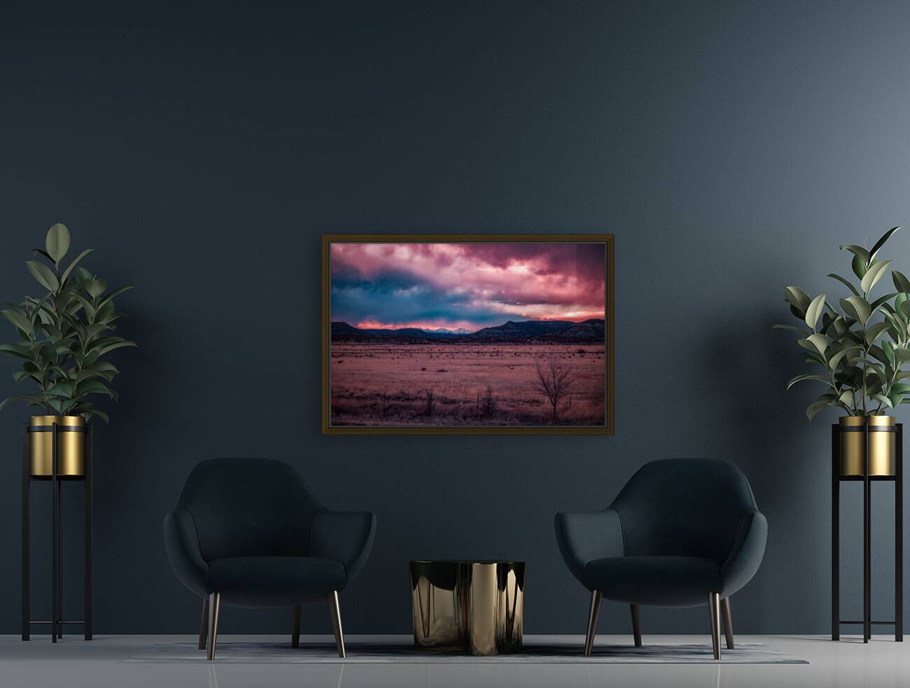 Solitary Harmony Under a Painted Sky Reproduction