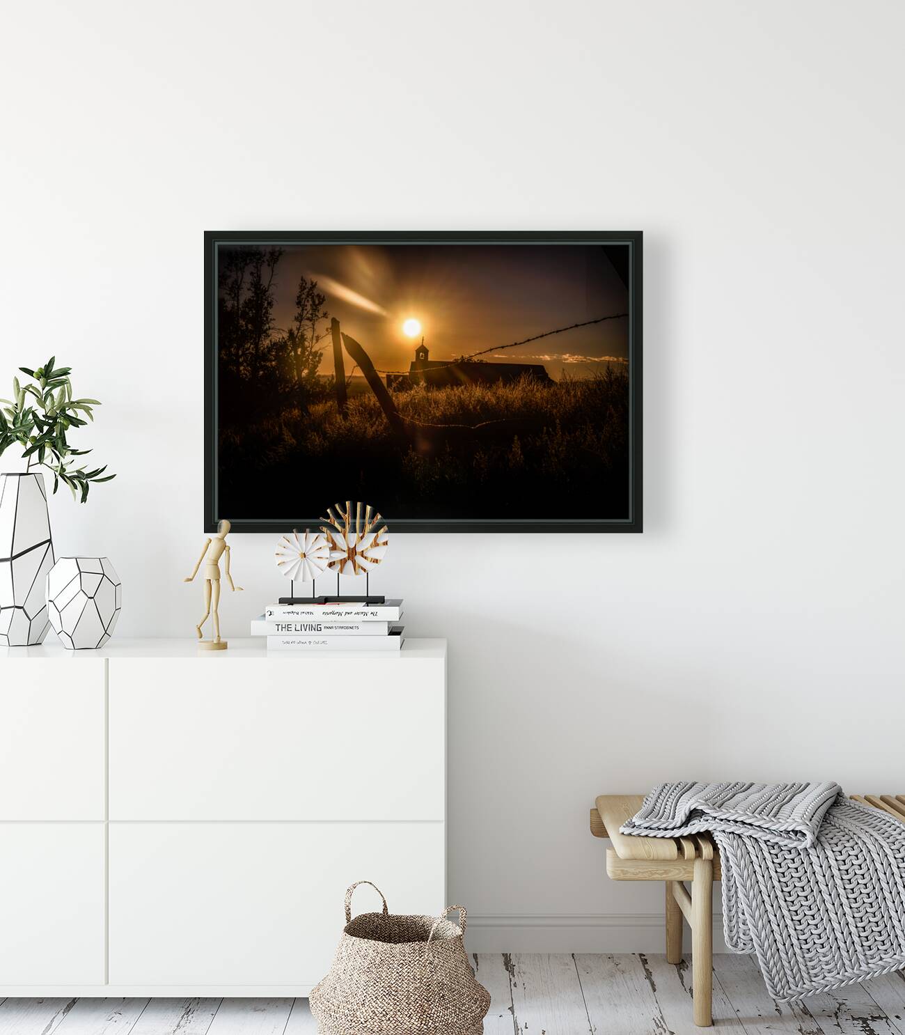 Sun Kissed Harmony Along Rustic Lines Reproduction