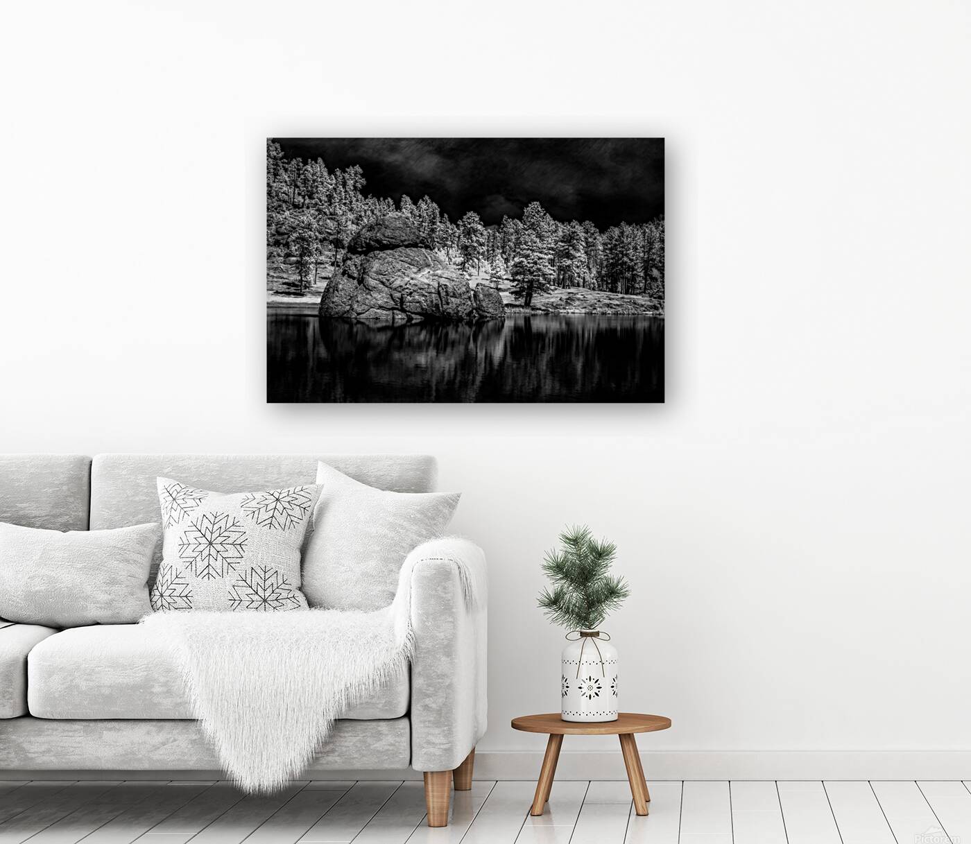 Enigmatic Elegance: Sylvan Lakes Monochrome Marvel Reproduction