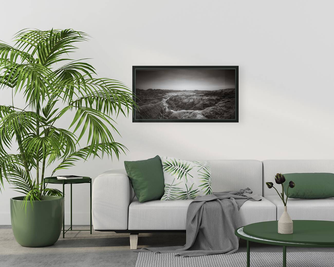 Shadows of the Earth: White River Serenity in the Badlands Reproduction