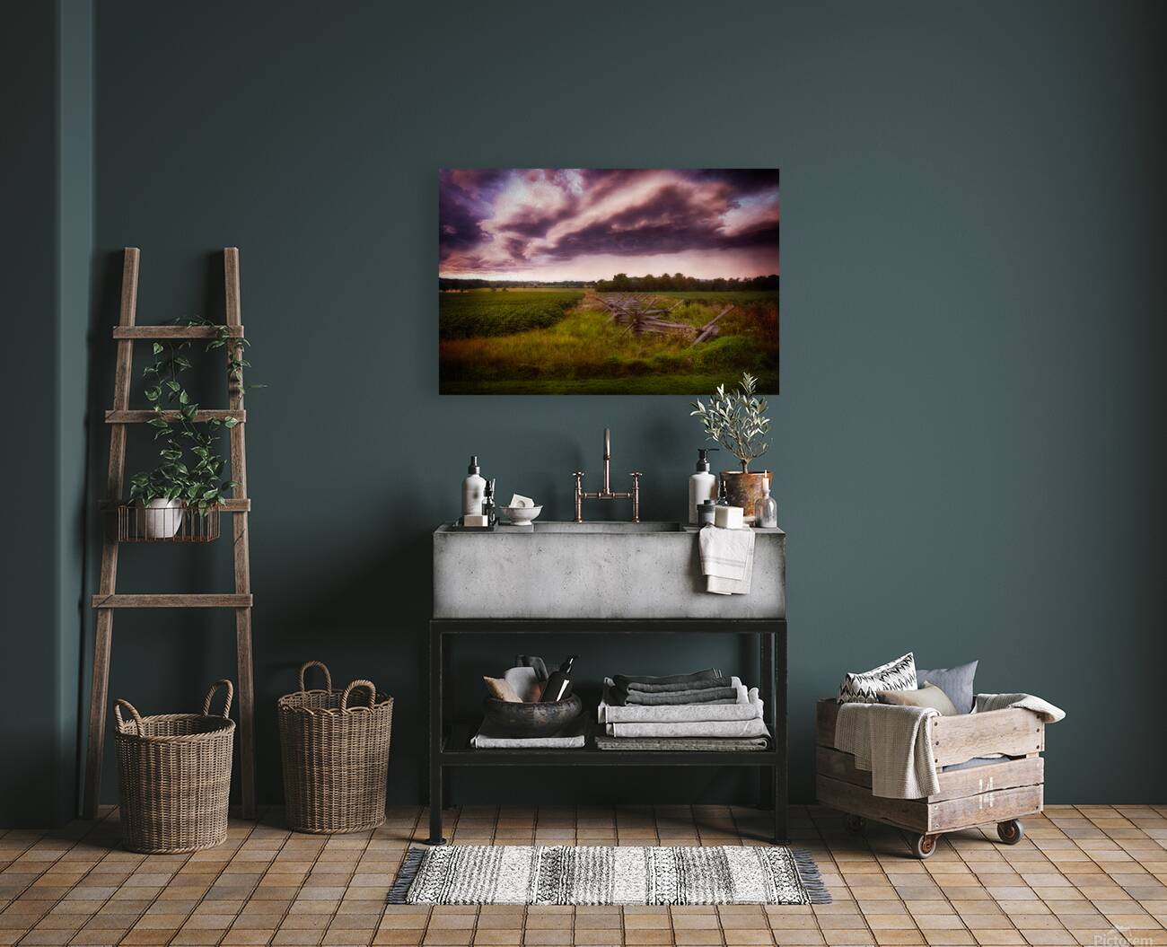 Clouds on the field Reproduction