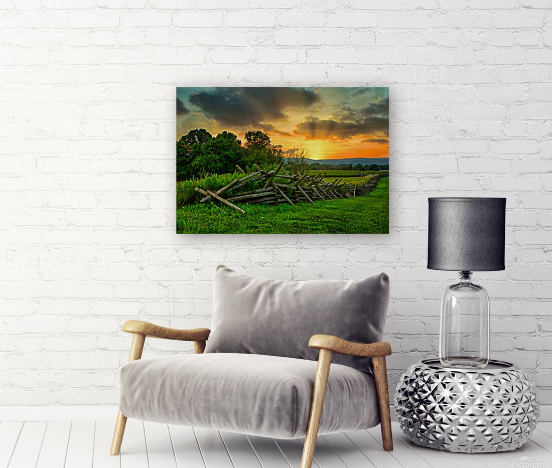 Worm Fence Sunset Reproduction