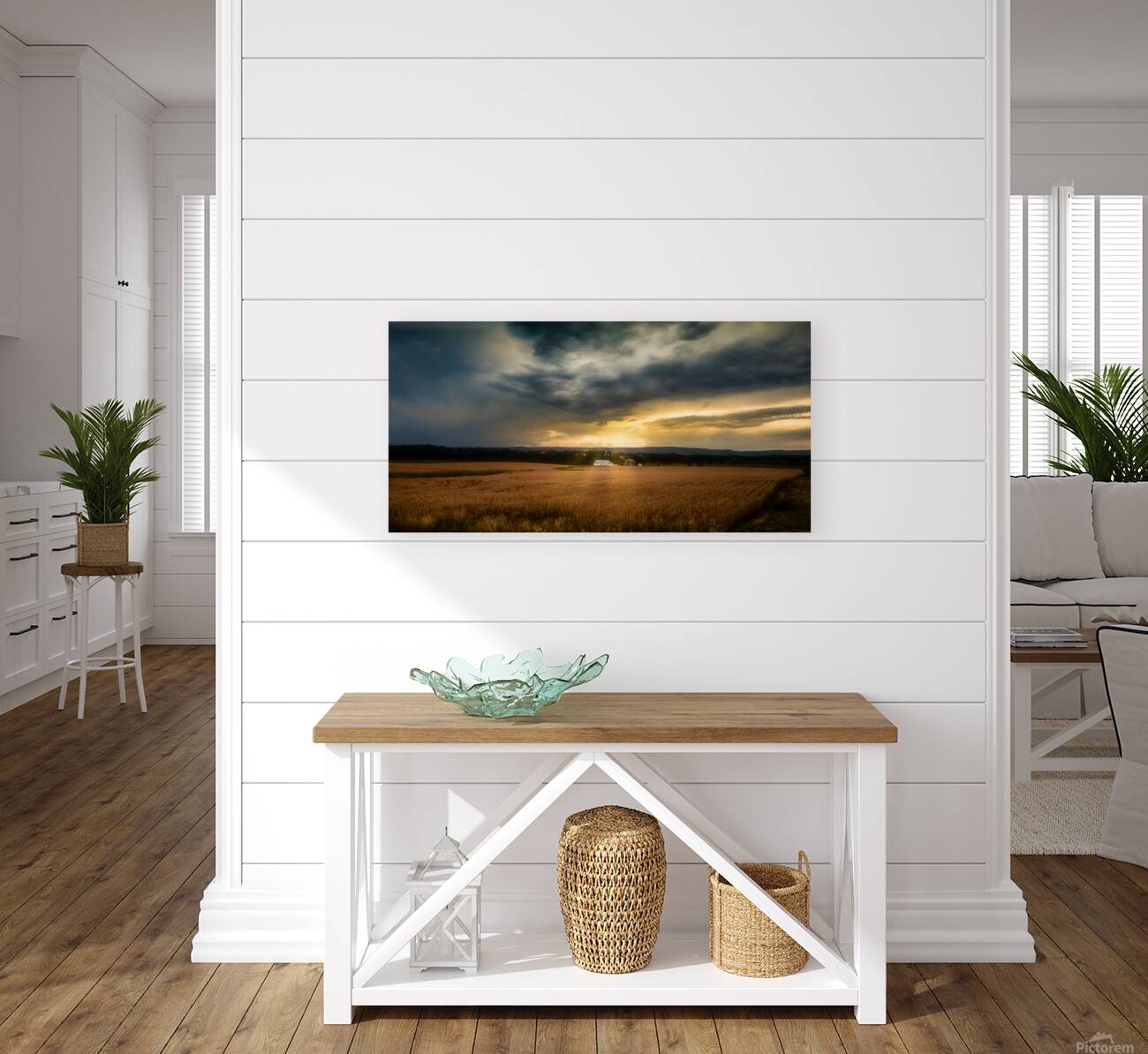 Farmland Sunset Reproduction