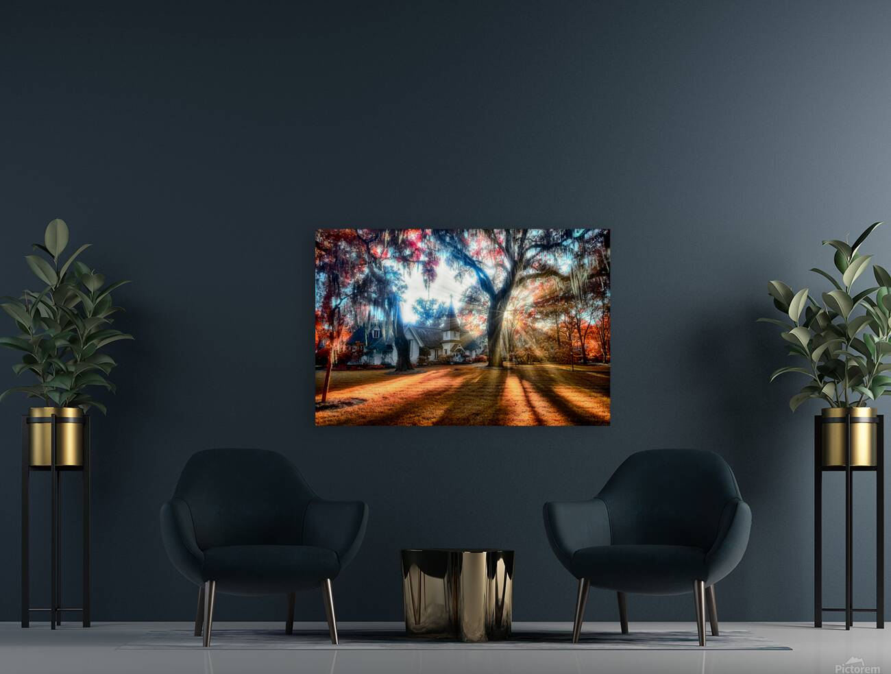 Spiritual Splendor: A Churchyard Sunset on Saint Simons Island Reproduction