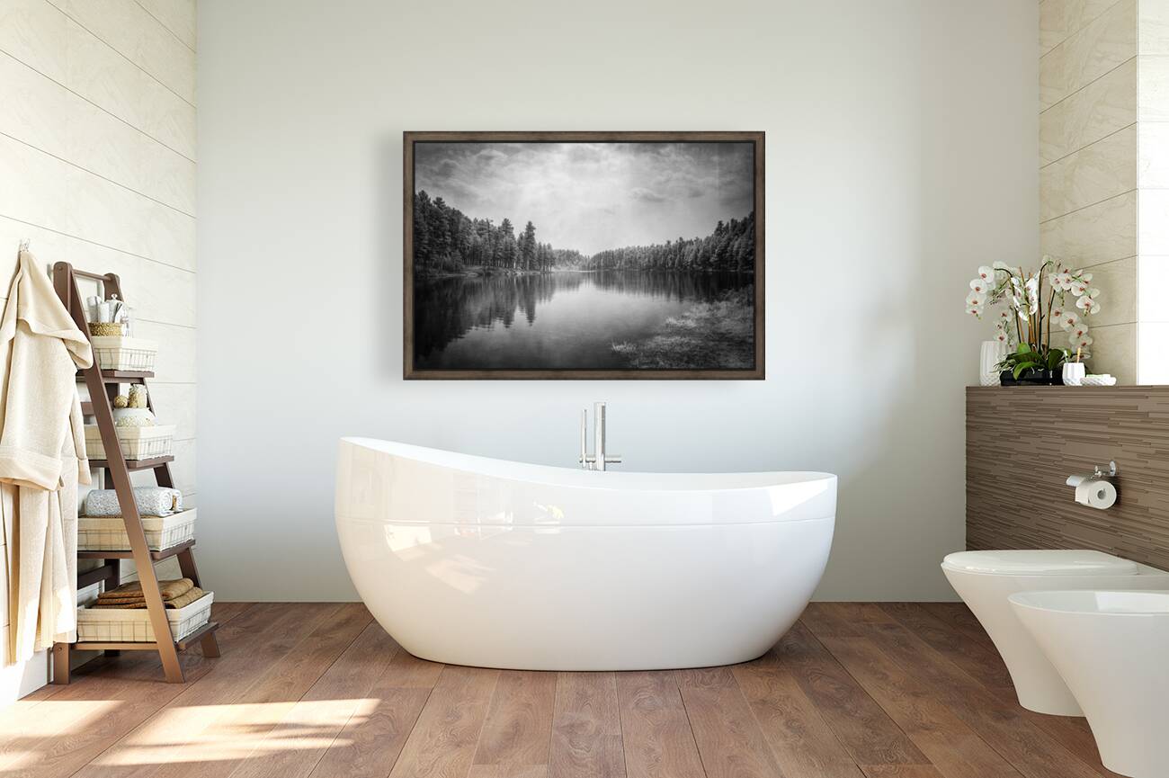 Exploring the Mystical Beauty of Center Lake: A Smokey Pond Reproduction