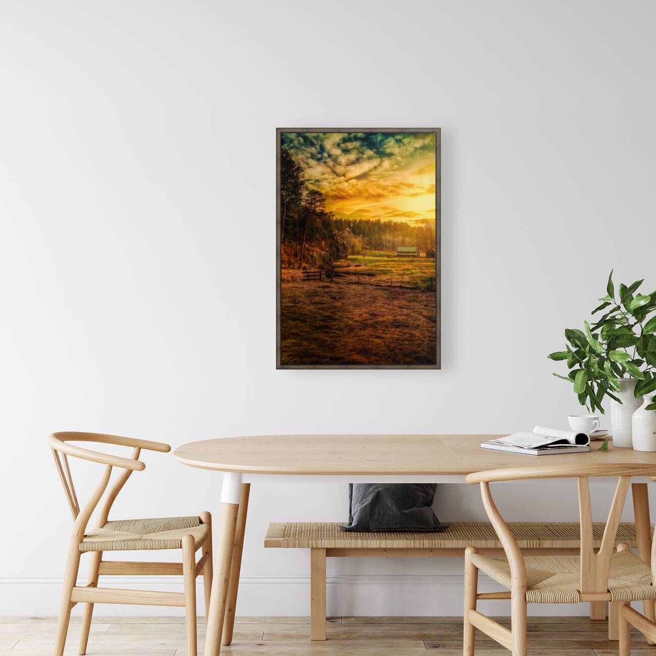 Golden Glow at Custer Ranch: A South Dakota Sunset Reproduction