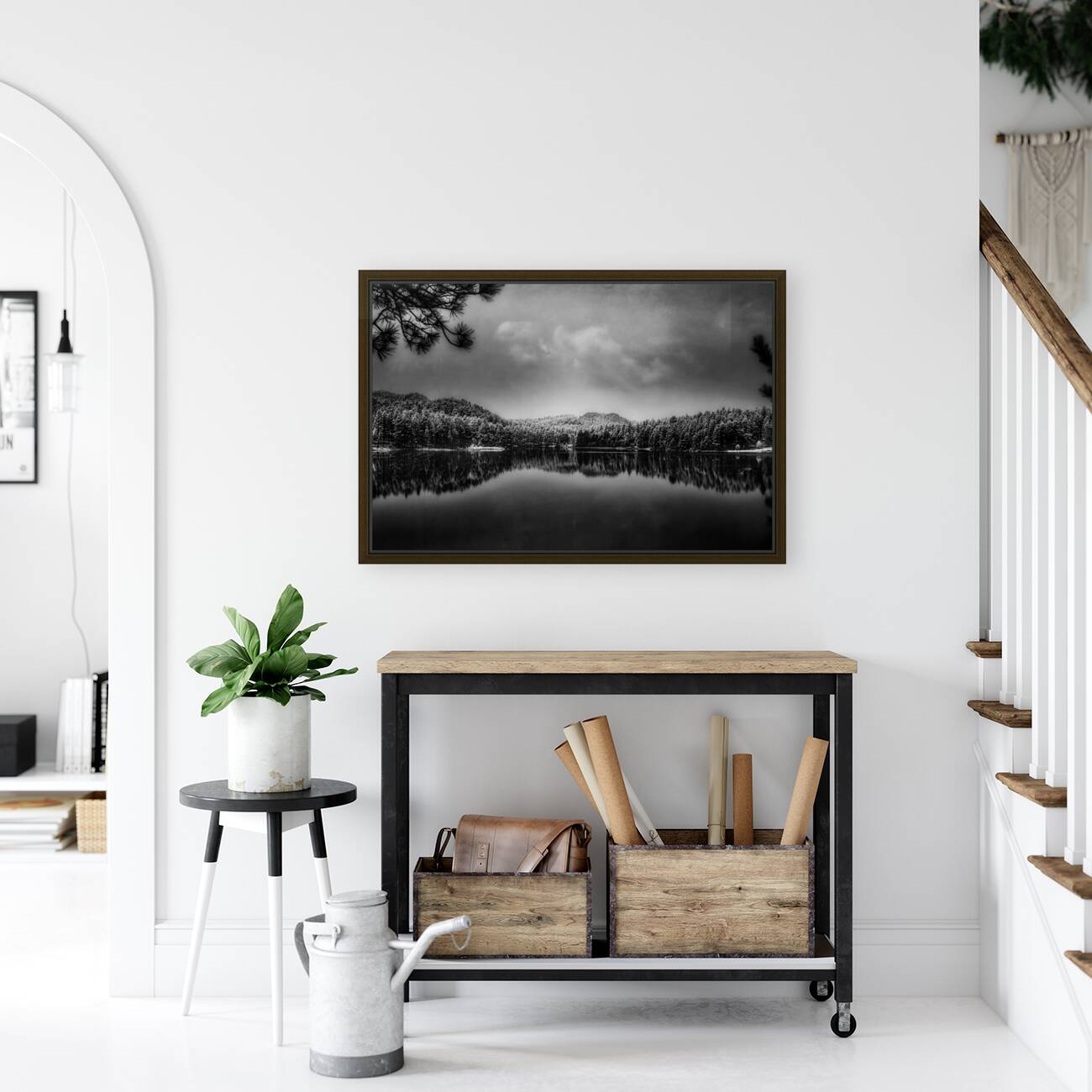 Expansive Beauty: A Panoramic Vista of Center Lake Reproduction