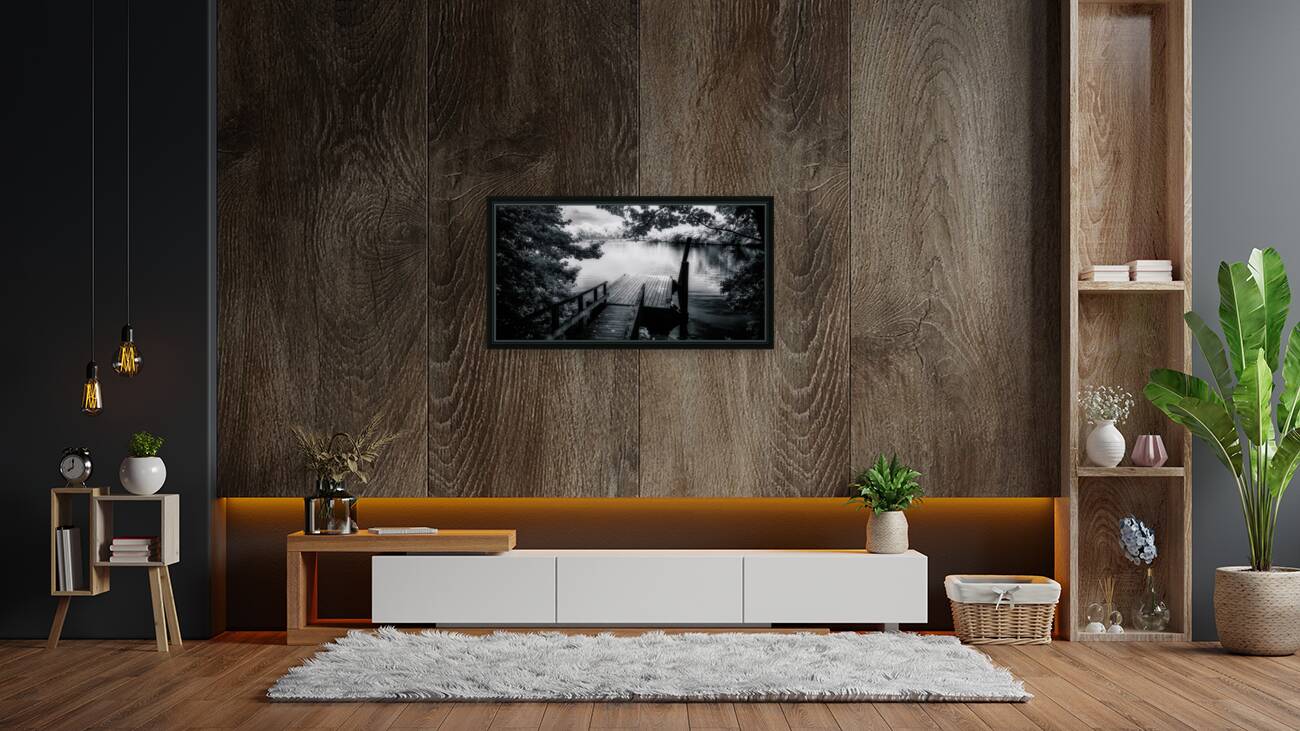 Monochrome Serenade: Abbotts Pond Delaware Reproduction