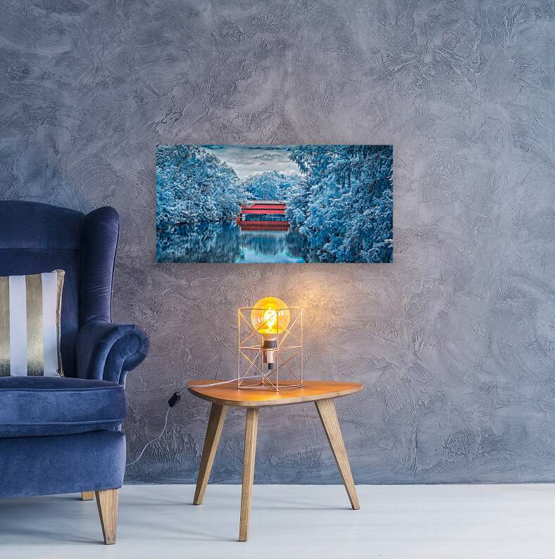 Sachs Bridge: Reflective Tranquility in Infrared Reproduction