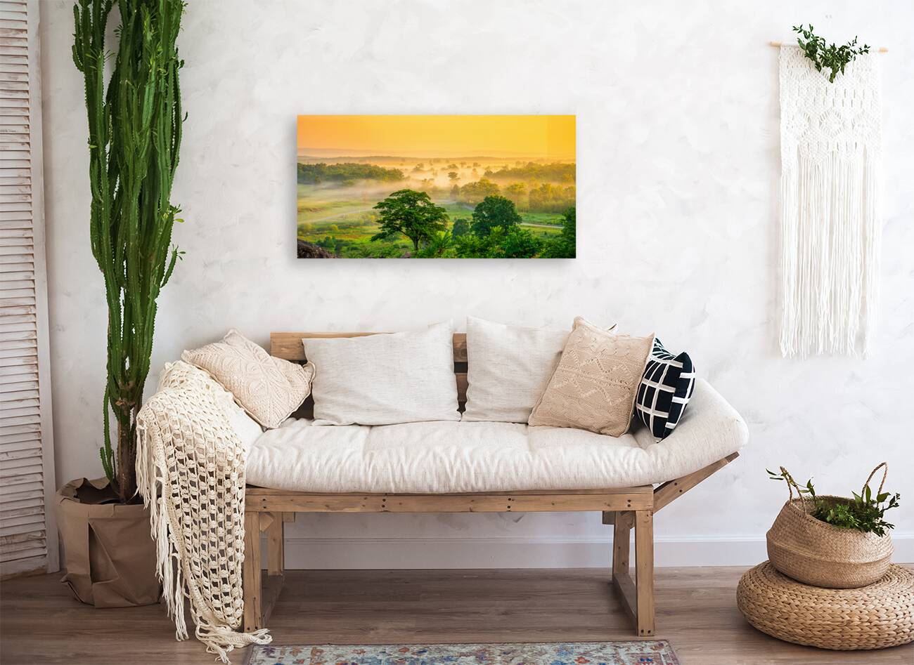 Dawns Embrace: Little Round Top Foggy Morning in Gettysburg PA Reproduction