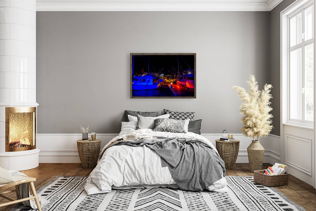 North Carolina Boats at night Reproduction