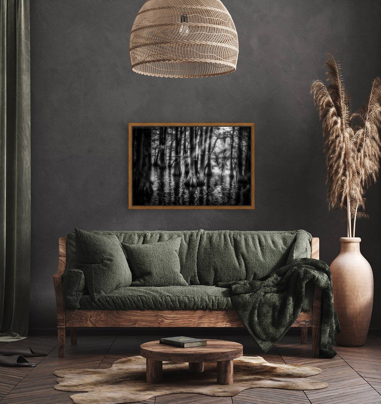 Sun Lighted Cypress -1 Reproduction