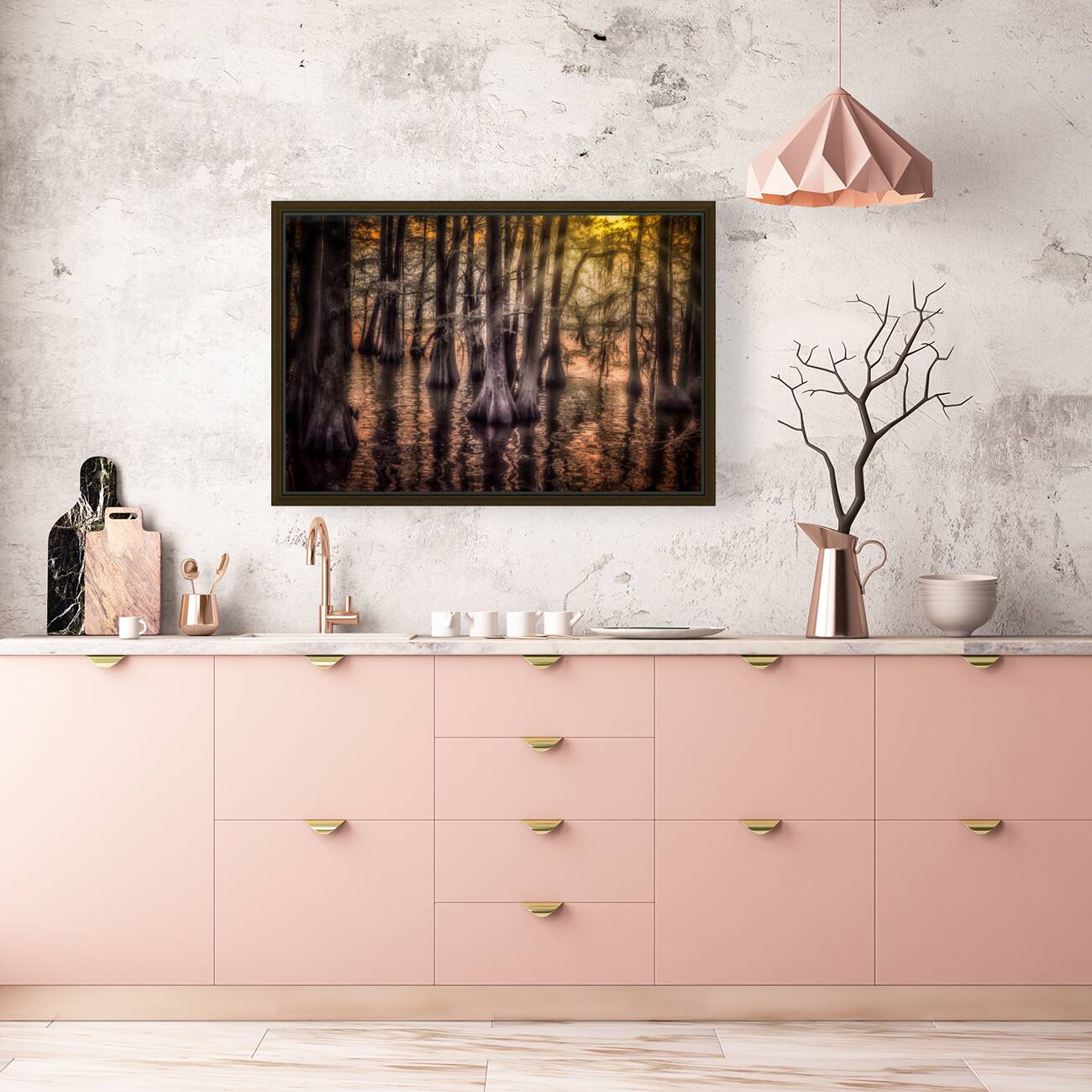 Sun Lighted Cypress -2 Reproduction